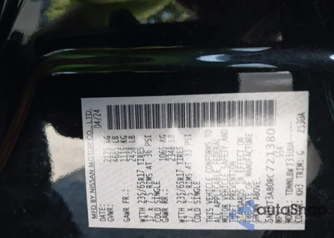 2024 Nissan Rogue S Intelligent Awd from USA, damaged, VIN 5N1BT3AB0RC721380